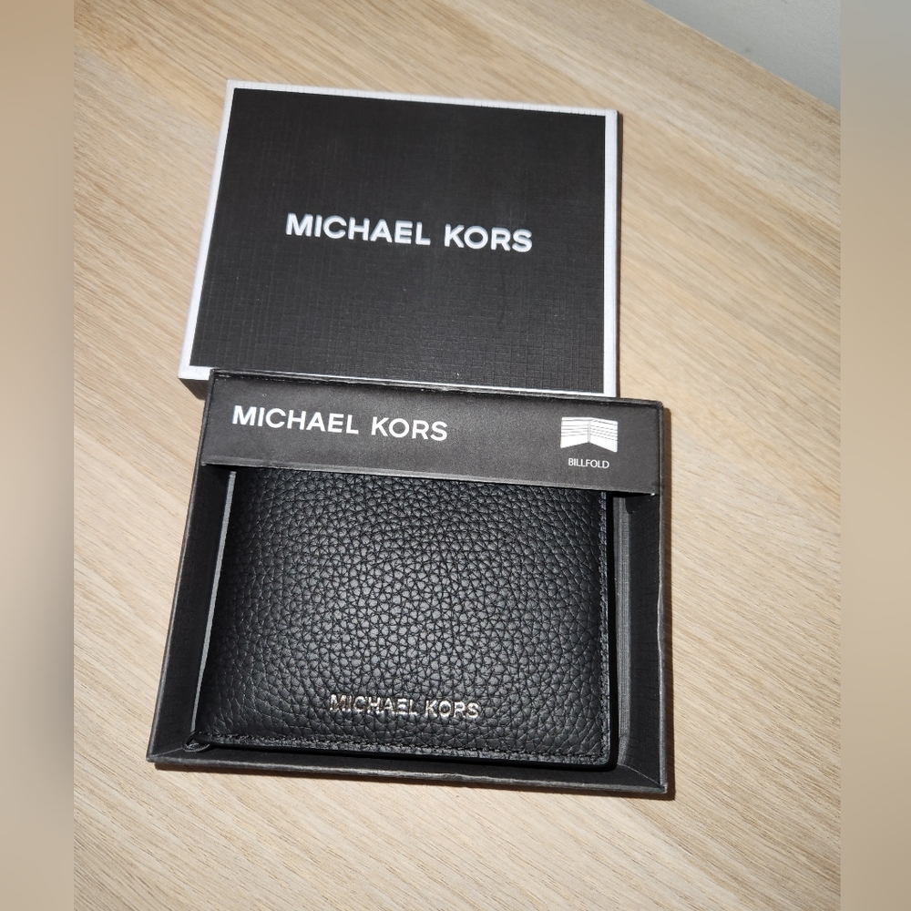 Mens Michael Kors Hudson Pebbled Leather Slim Billfold Wallet